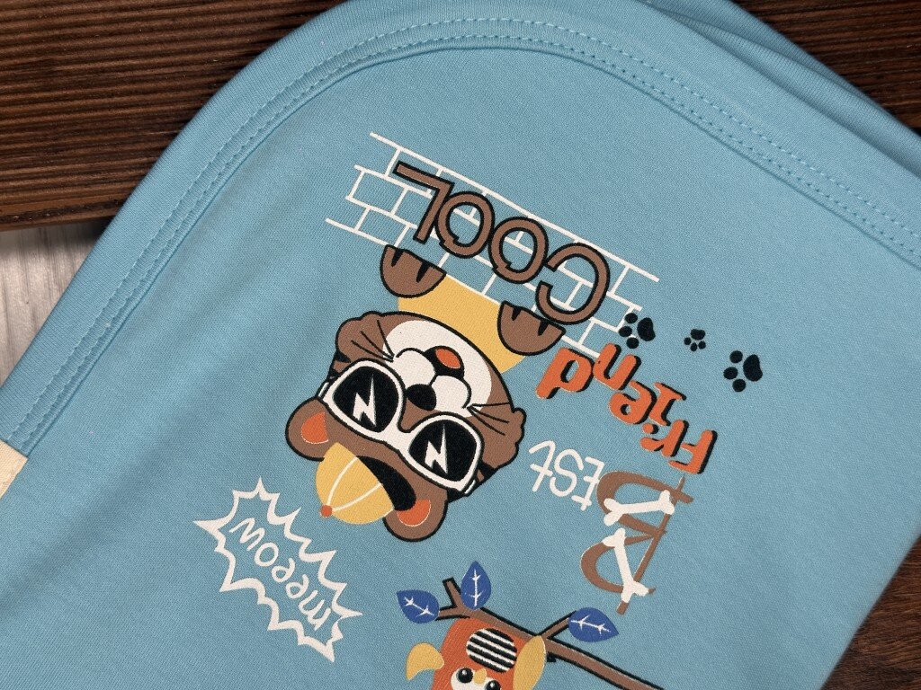 Pamuklu Eğlenceli Baskılı Erkek Bebek Battaniye