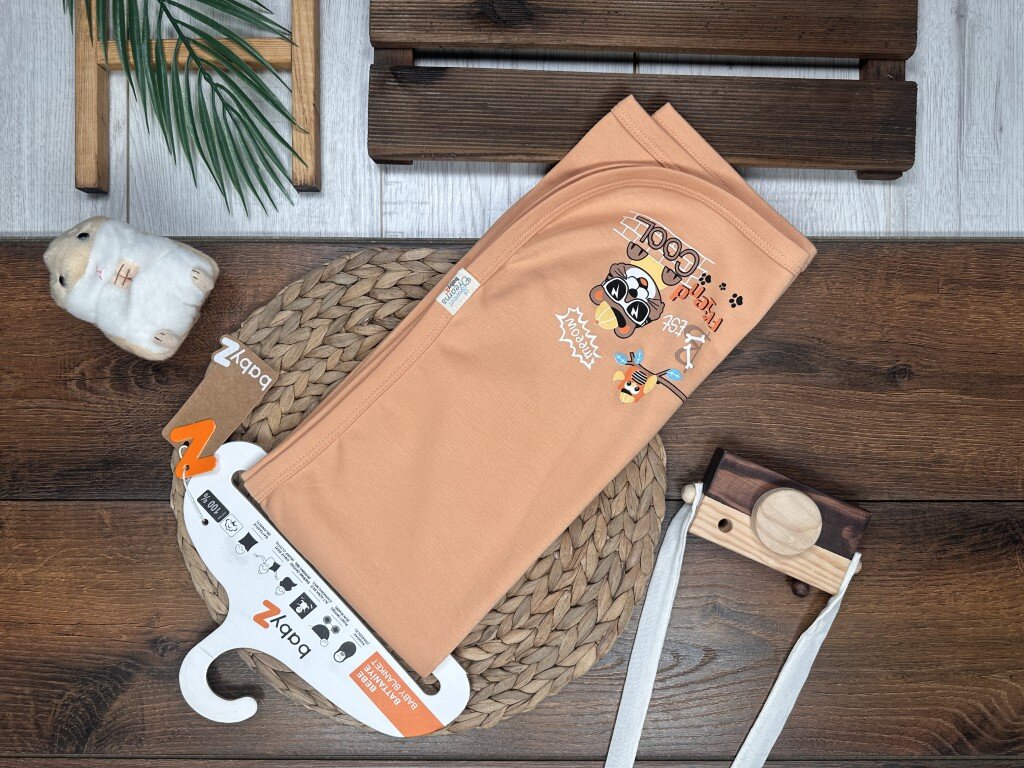 Pamuklu Eğlenceli Baskılı Erkek Bebek Battaniye