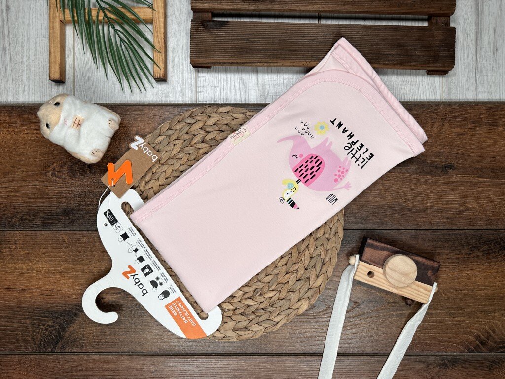 Pamuk Yumuşaklığıyla Sevimli Fil Desenli Kız Bebek Battaniye