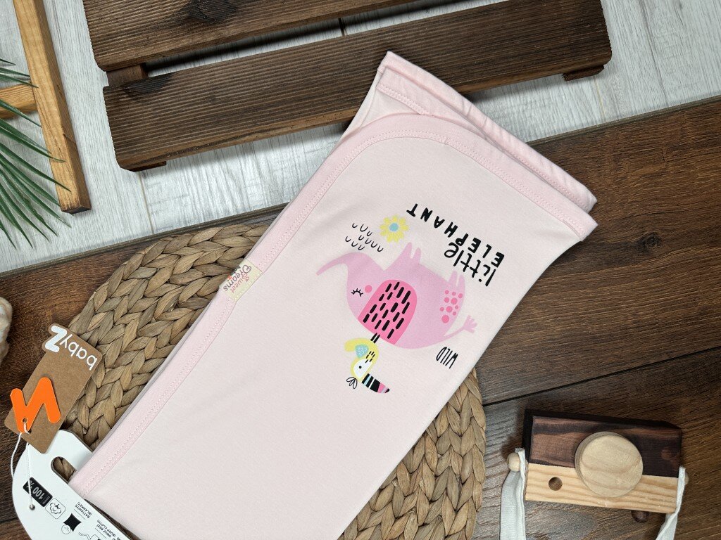 Pamuk Yumuşaklığıyla Sevimli Fil Desenli Kız Bebek Battaniye
