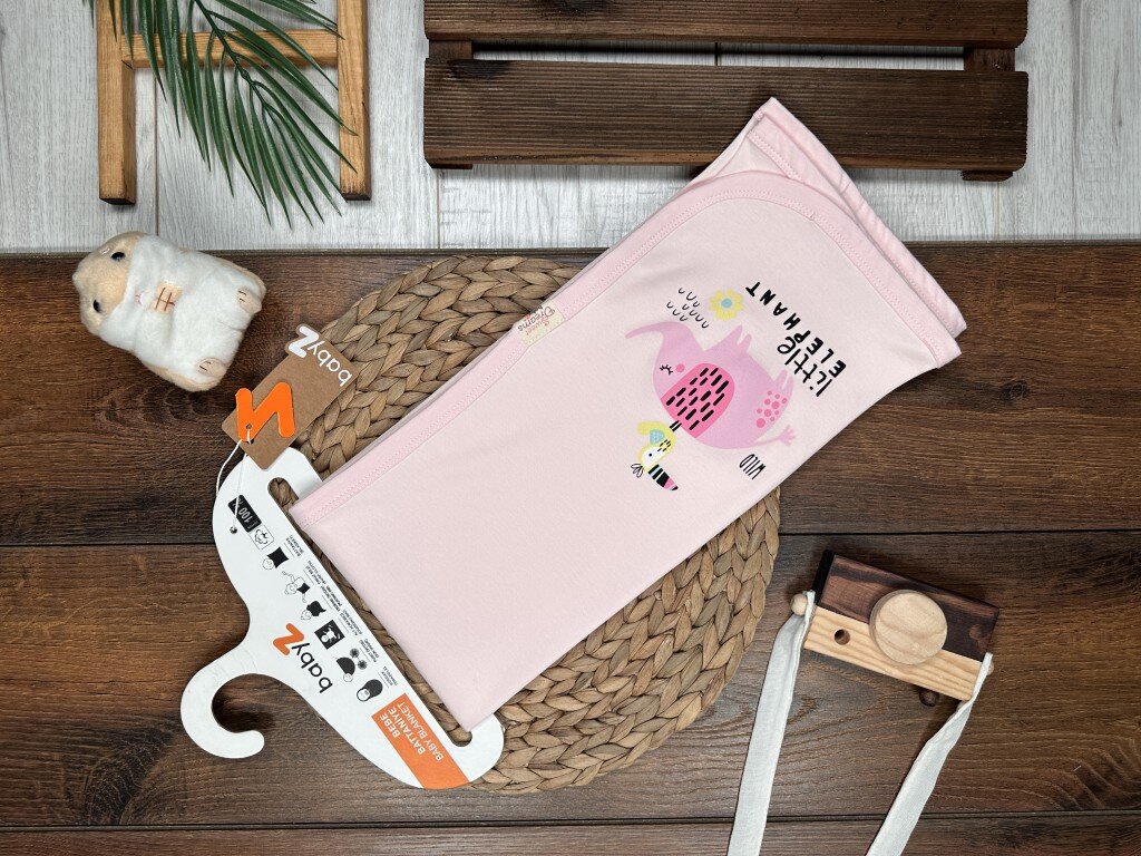 Pamuk Yumuşaklığıyla Sevimli Fil Desenli Kız Bebek Battaniye