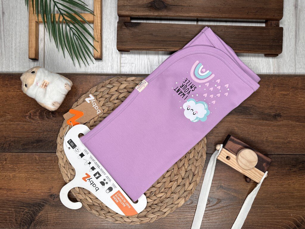 Pamuk Bulut Desenli Kız Bebek  Battaniye