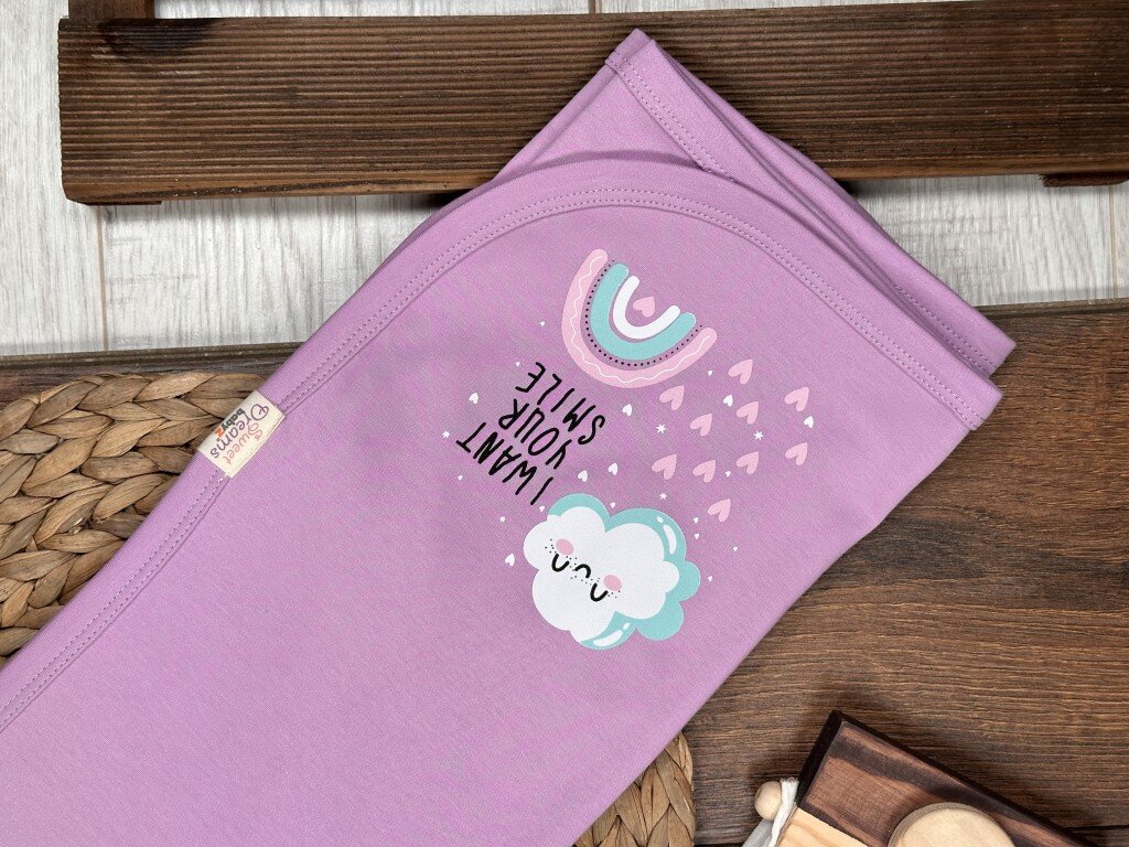 Pamuk Bulut Desenli Kız Bebek  Battaniye