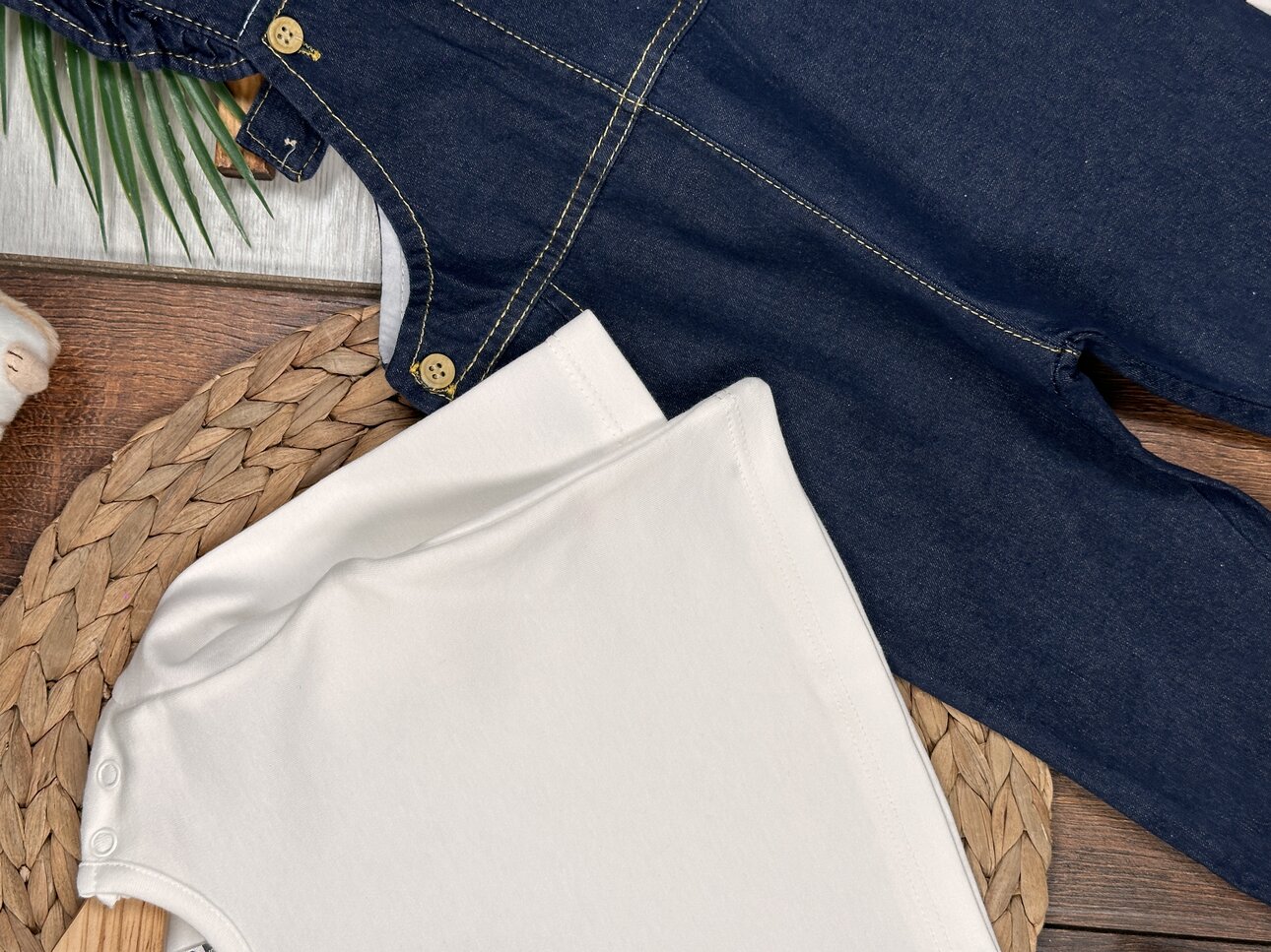 Pamuklu Kalp Detaylı Tulum  2li Kız Bebek Takım