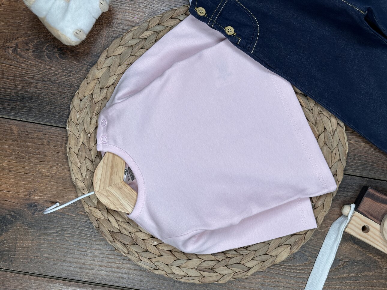 Pamuklu Kalp Detaylı Tulum  2li Kız Bebek Takım