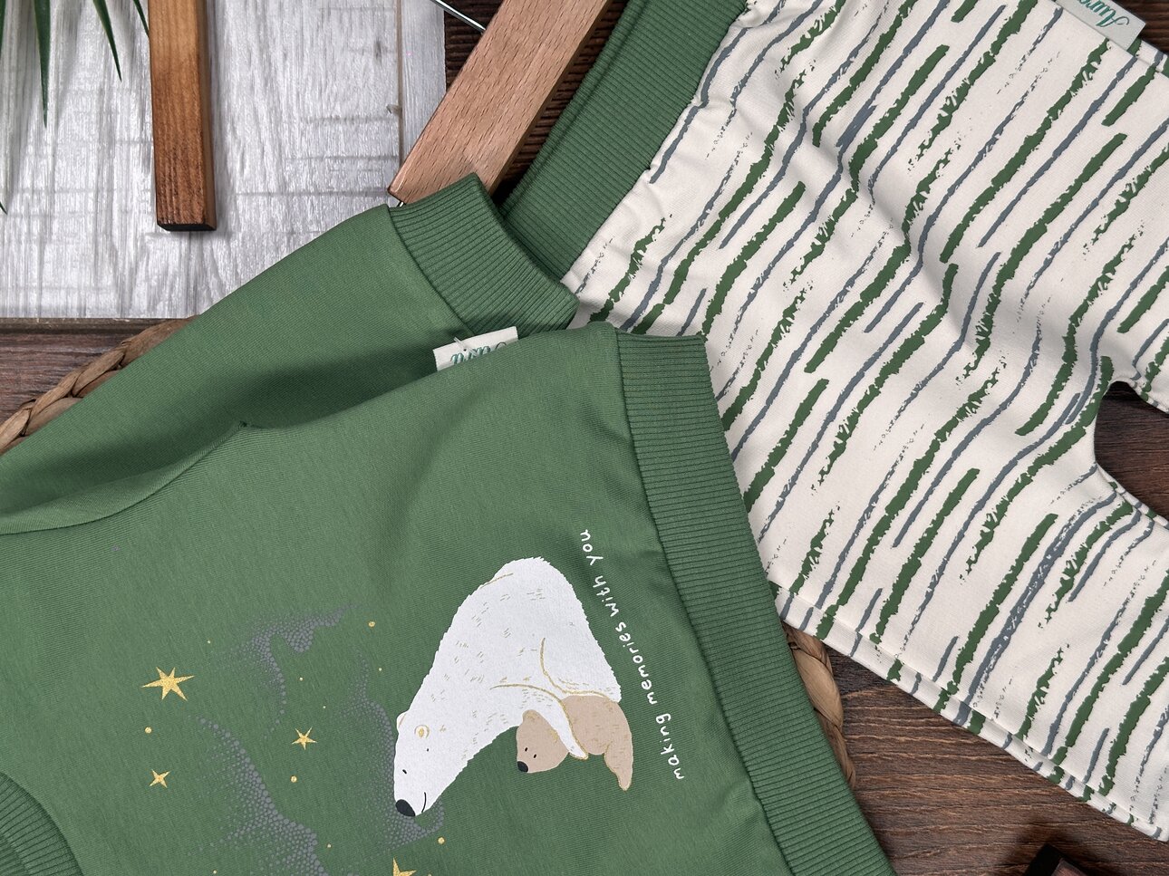 Pamuklu Yıldızlı Ayıcık Detaylı 2li Erkek Bebek Takım