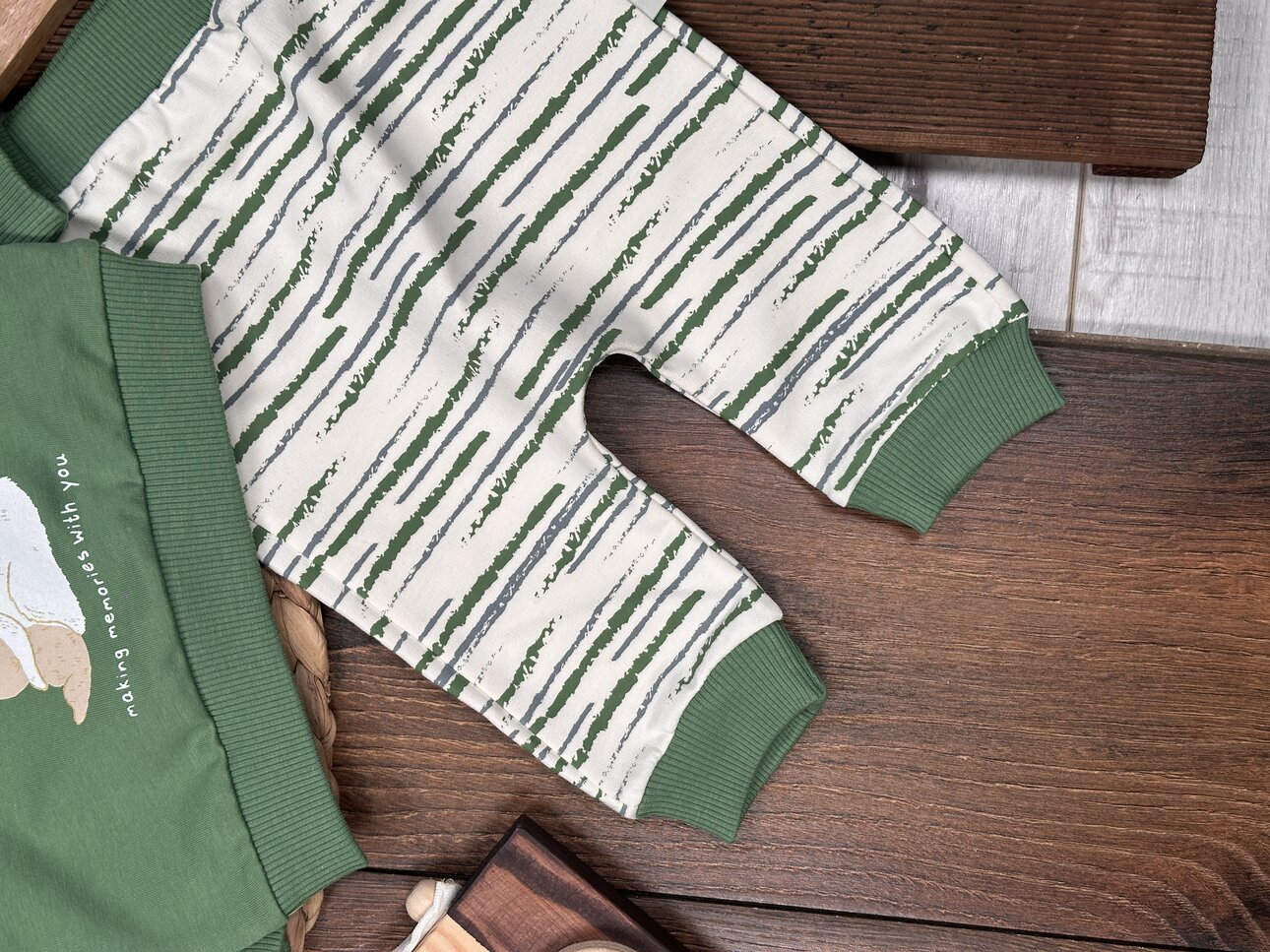 Pamuklu Yıldızlı Ayıcık Detaylı 2li Erkek Bebek Takım