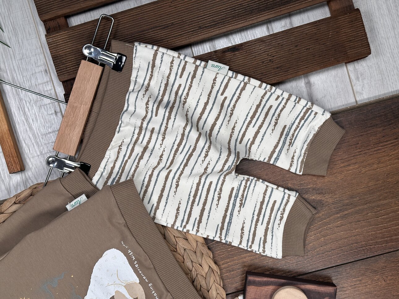 Pamuklu Ayıcık Detaylı 2li Erkek Bebek Takım