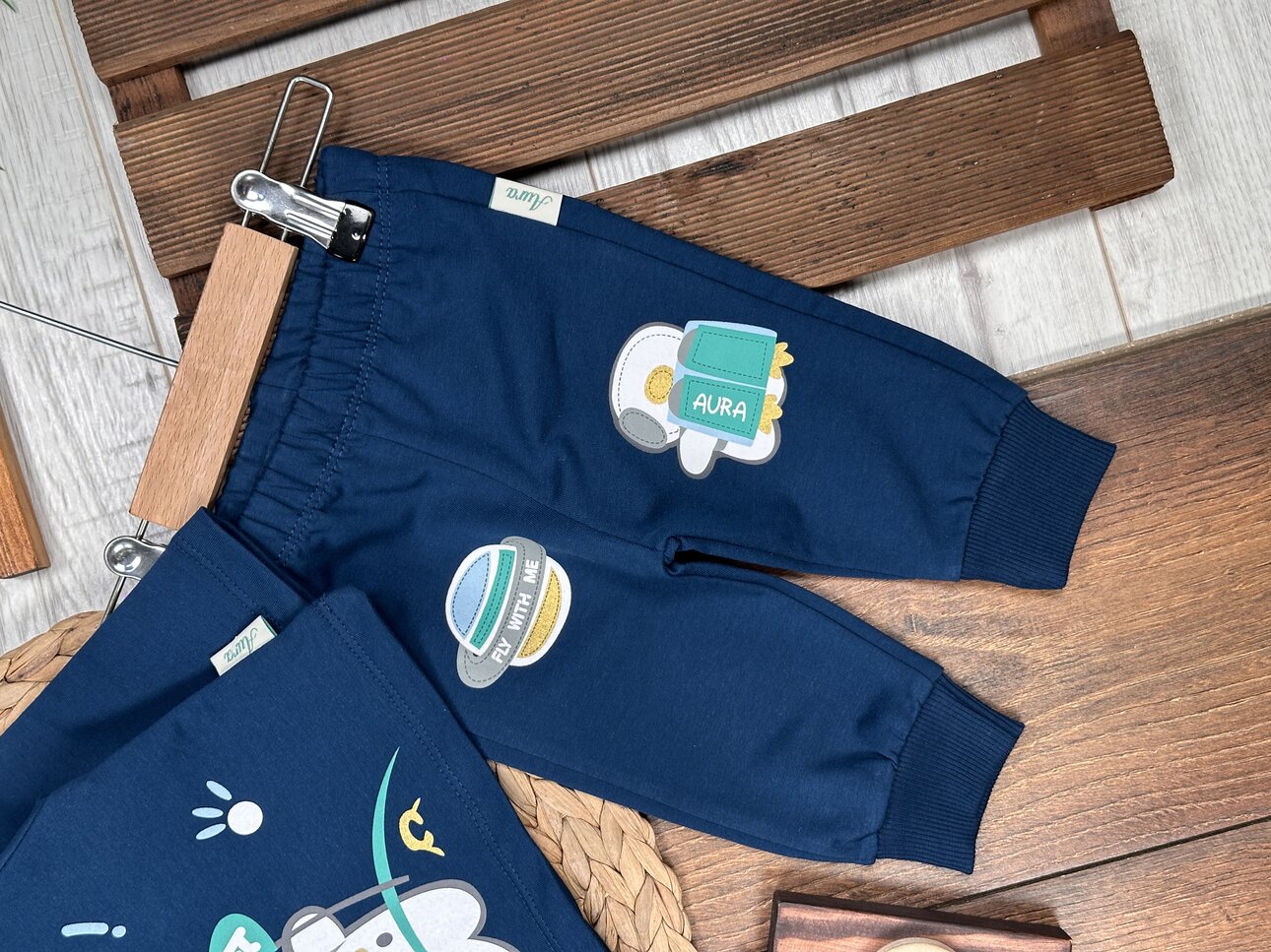 Pamuk Astronot Detaylı 2li Erkek Bebek Takım