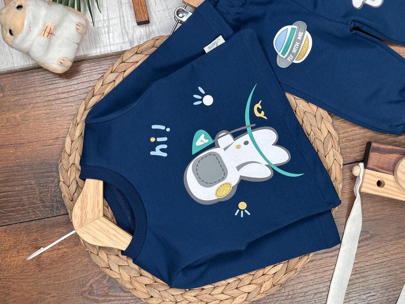 Pamuk Astronot Detaylı 2li Erkek Bebek Takım