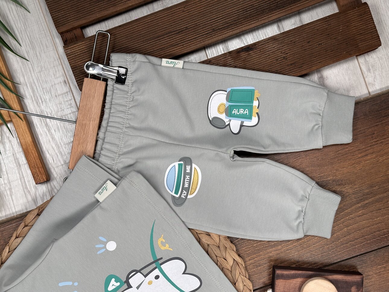 Pamuk Astronot Detaylı 2li Erkek Bebek Takım