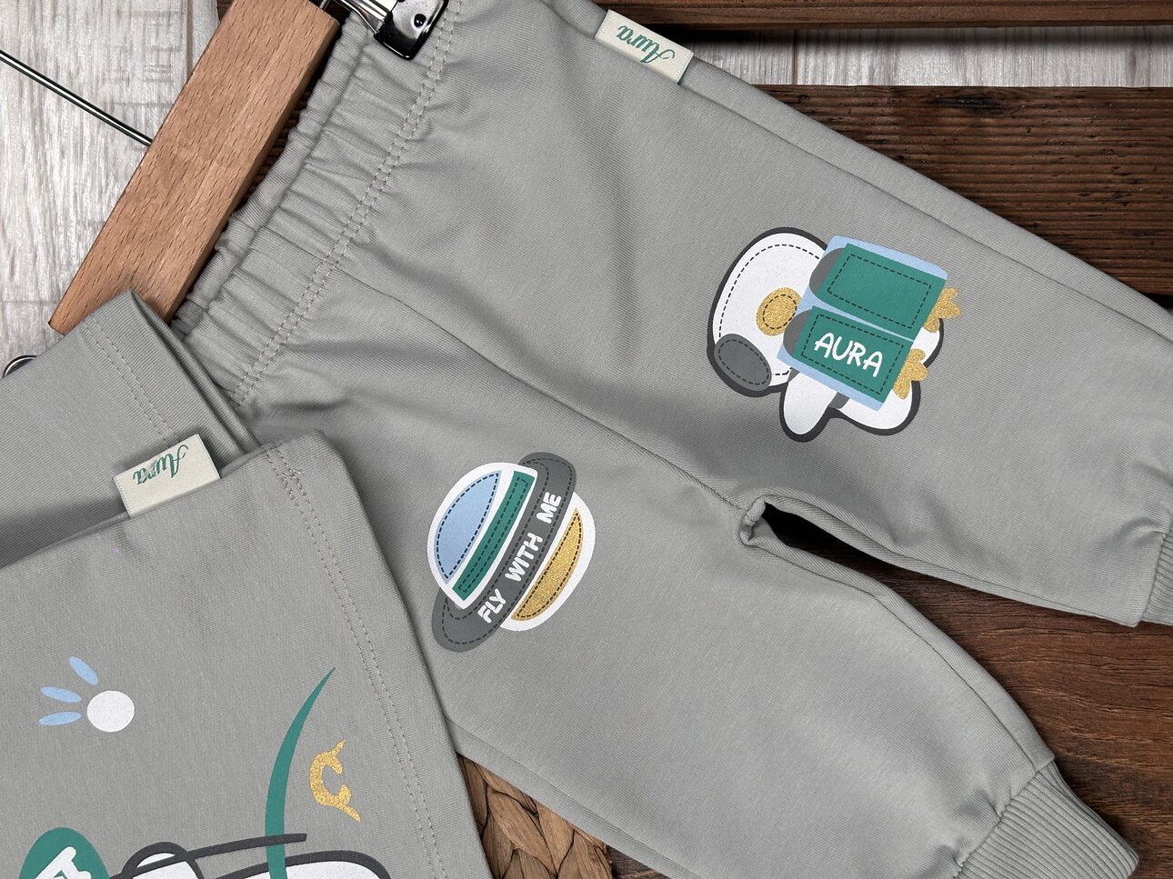 Pamuk Astronot Detaylı 2li Erkek Bebek Takım