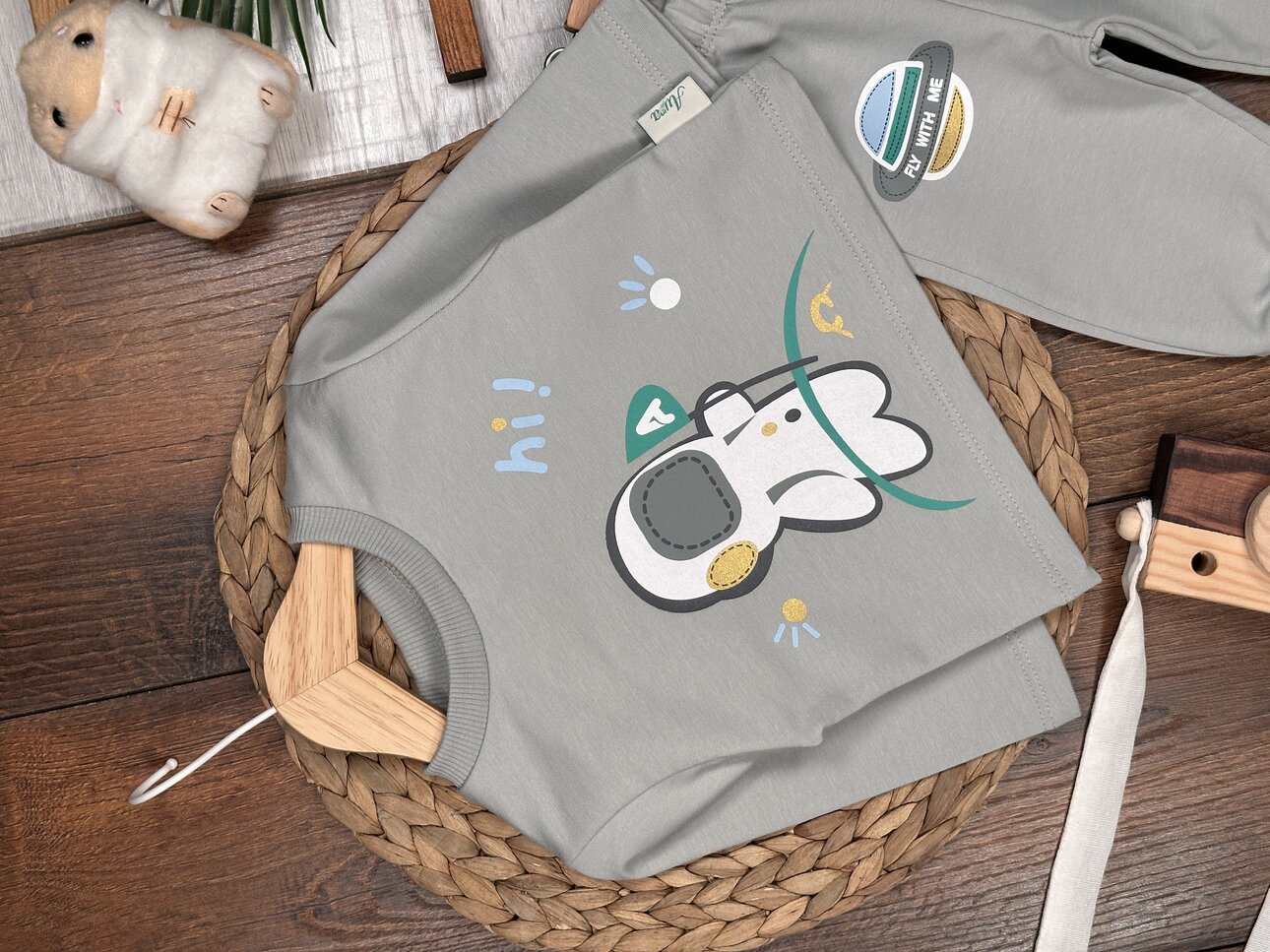 Pamuk Astronot Detaylı 2li Erkek Bebek Takım