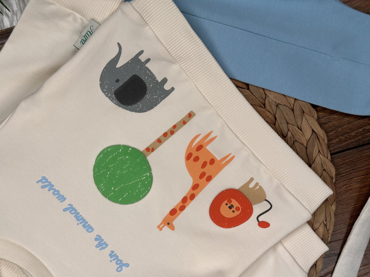 Pamuklu Animals Detaylı 2li Erkek Bebek Takım