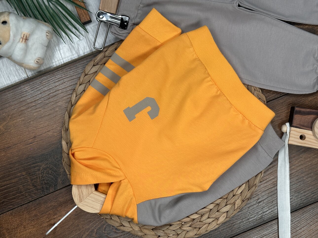 Pamuklu Kapüşonlü 2liErkek Bebek Takım