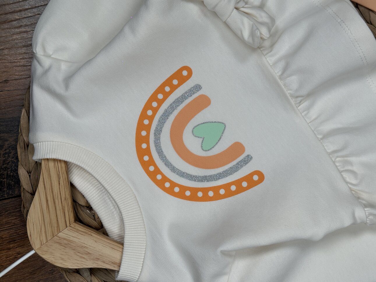 Pamuklu Gök kuşağı Detaylı 2li  Kız Bebek Takım