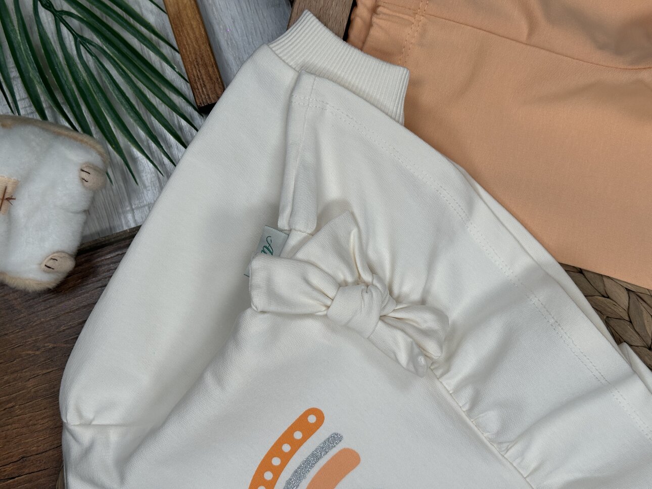 Pamuklu Gök kuşağı Detaylı 2li  Kız Bebek Takım