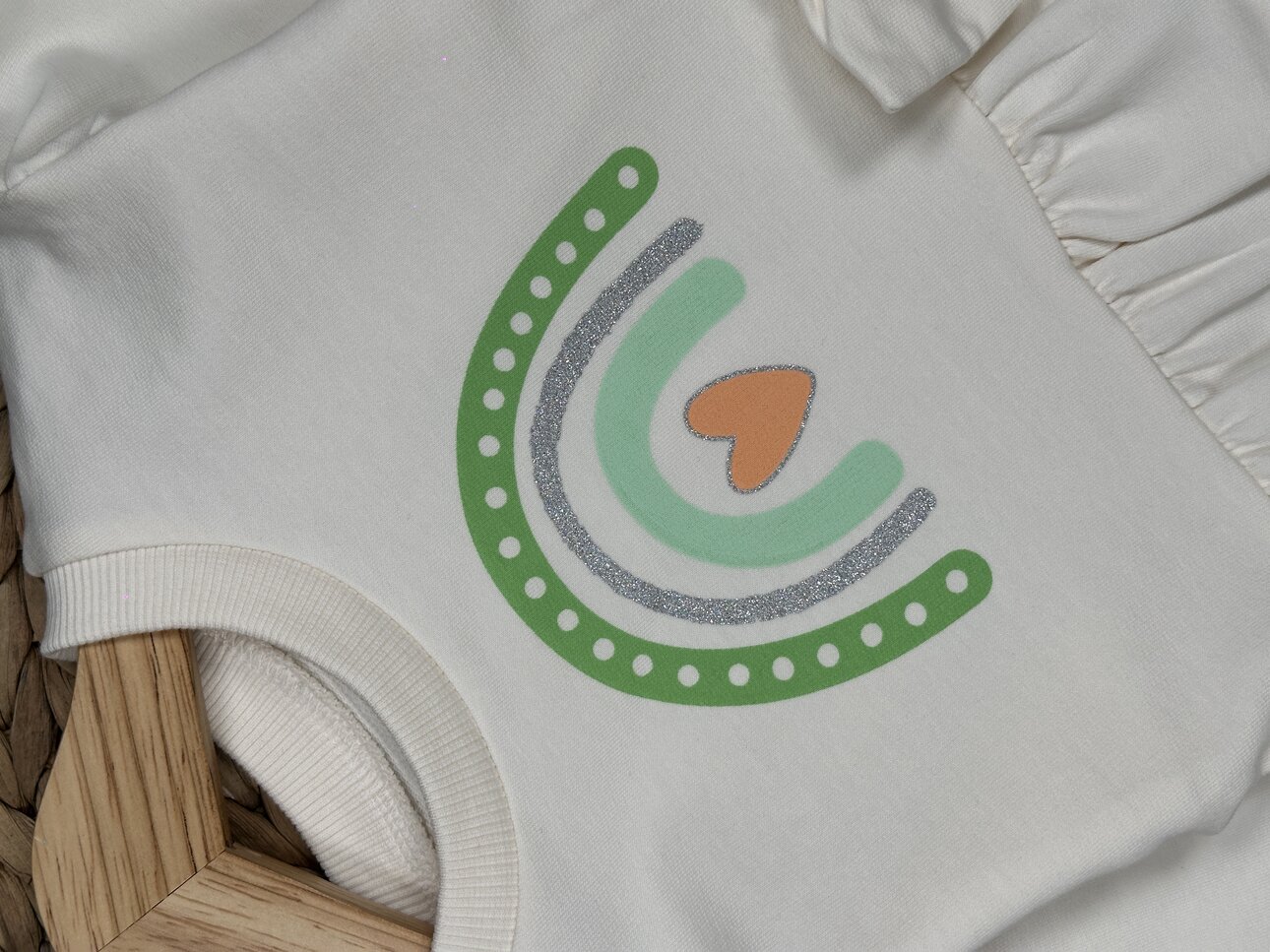 Pamuklu  Gökkuşağı Detaylı 2li  Kız Bebek Takım