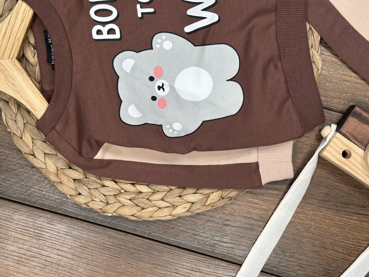 Pamuklu Ayıcık Detaylı 2li Erkek Bebek Takım