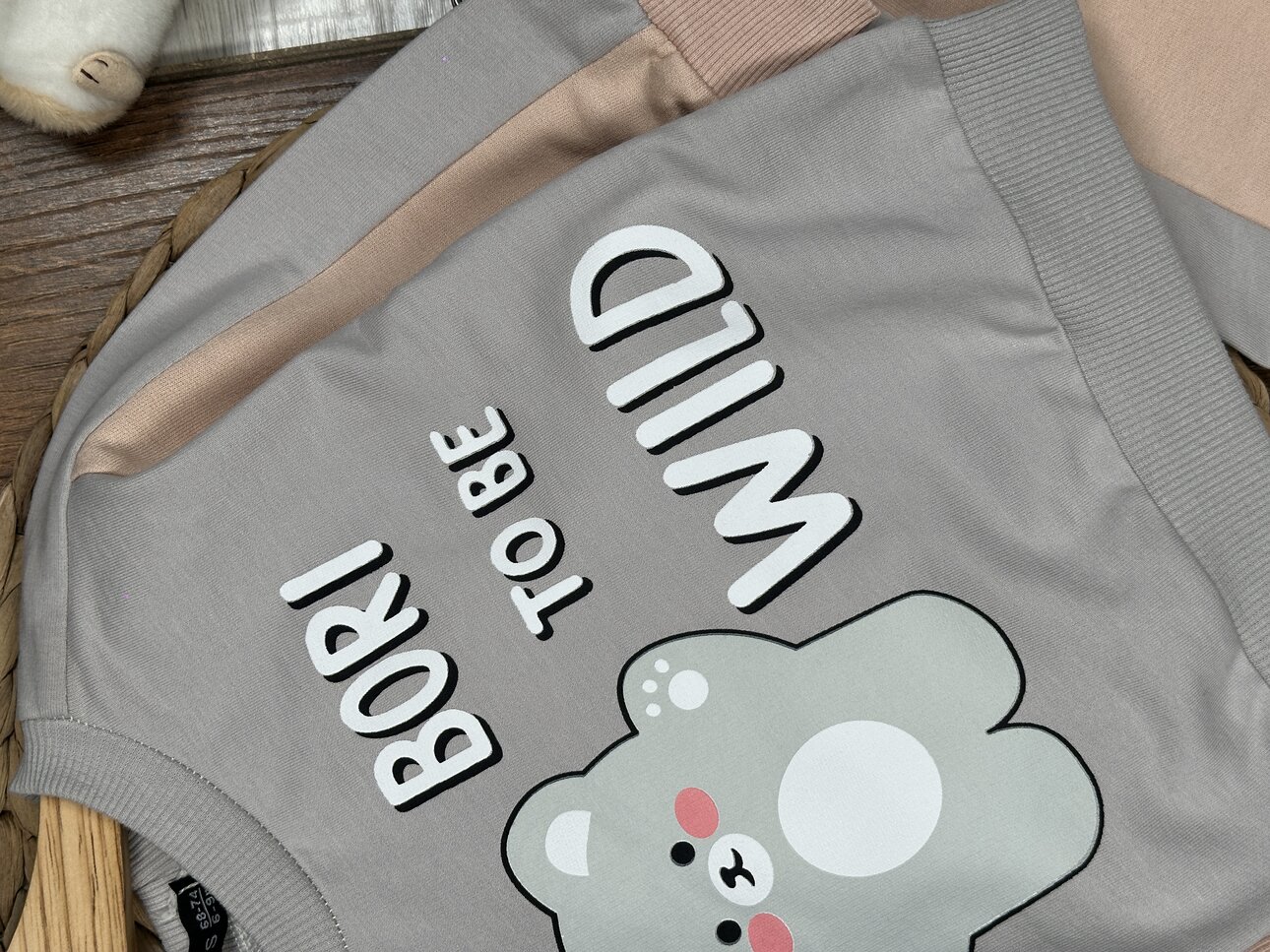 Pamuklu Ayıcık Detaylı 2li Erkek Bebek Takım