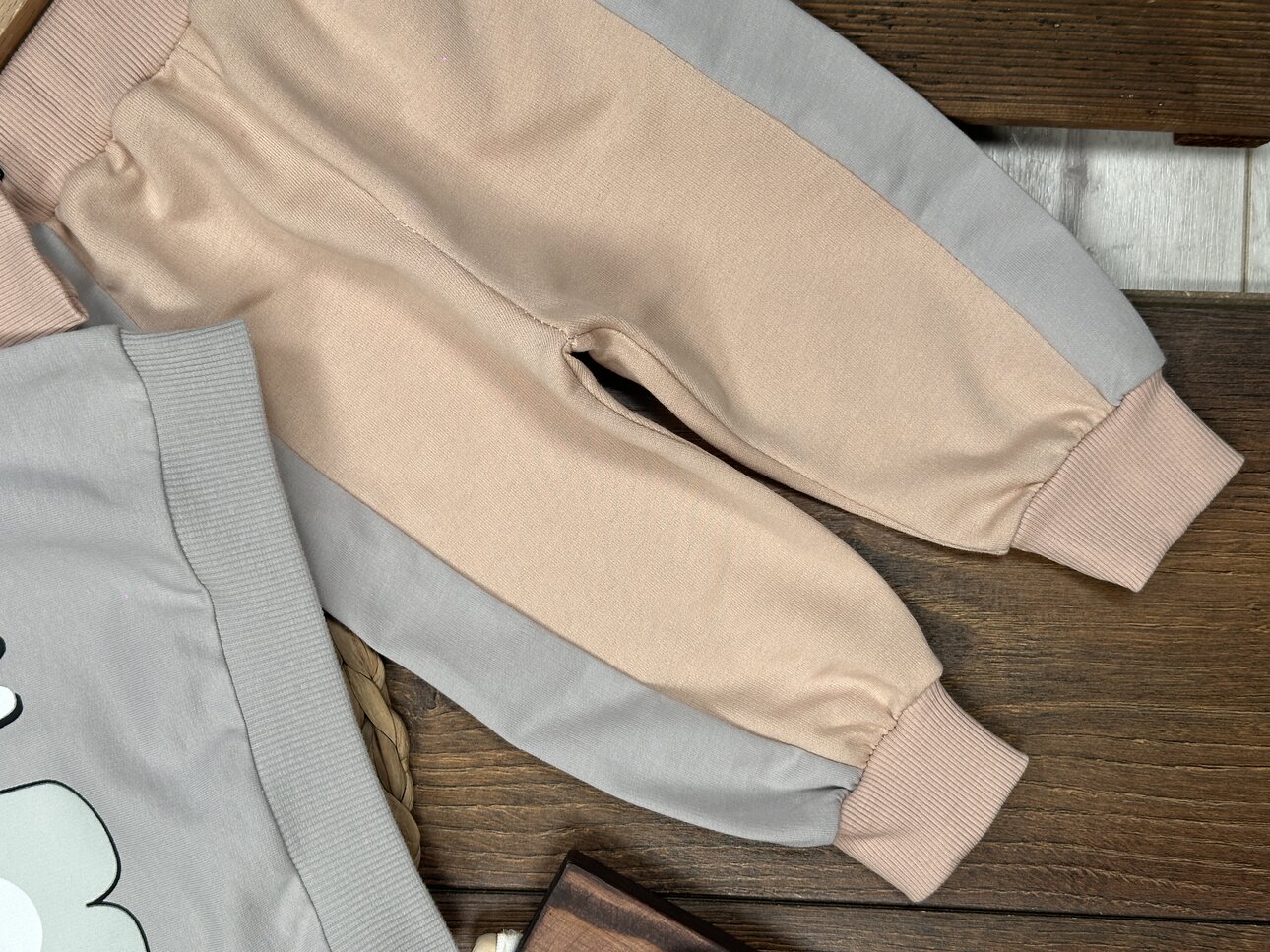 Pamuklu Ayıcık Detaylı 2li Erkek Bebek Takım