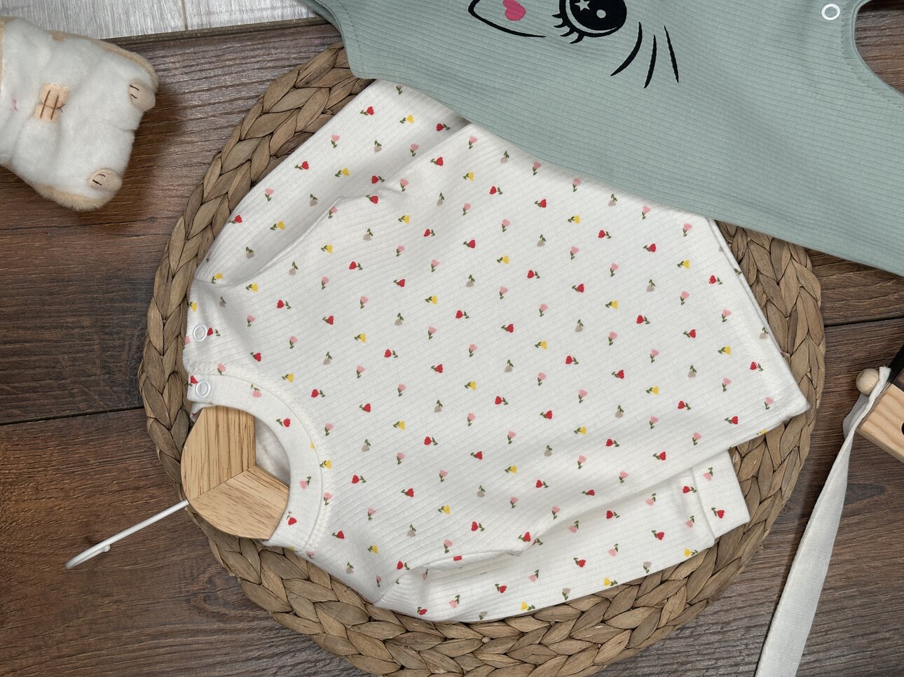 Pamuklu Kedicik Detaylı 2li Tulum Kız bebek Takım