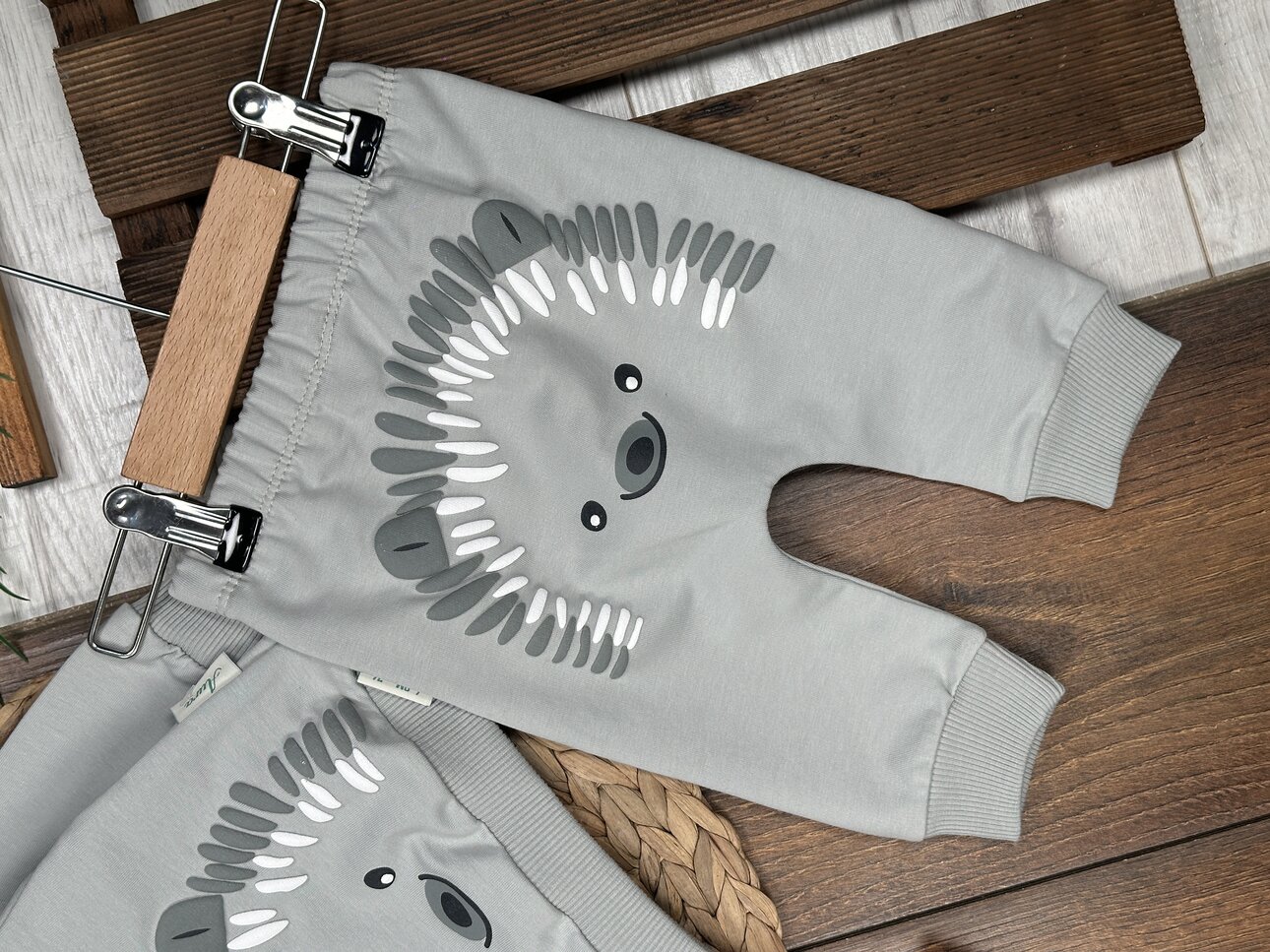 Pamuklu Kirpi Detaylı 2li Erkek Bebek Takım