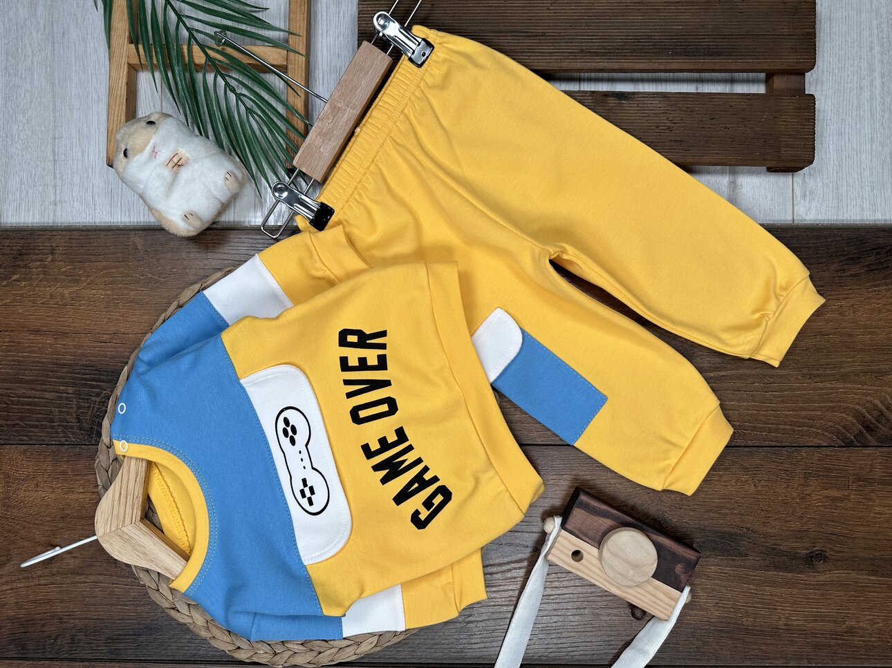 Pamuklu Game Over Yazılı 2li Erkek Bebek  Takım