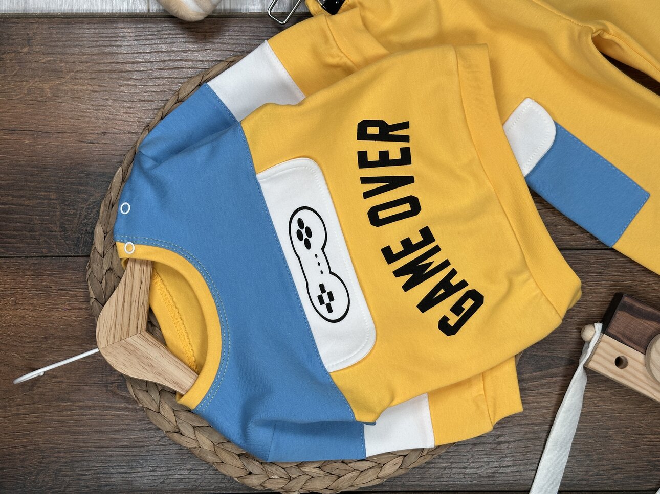 Pamuklu Game Over Yazılı 2li Erkek Bebek  Takım