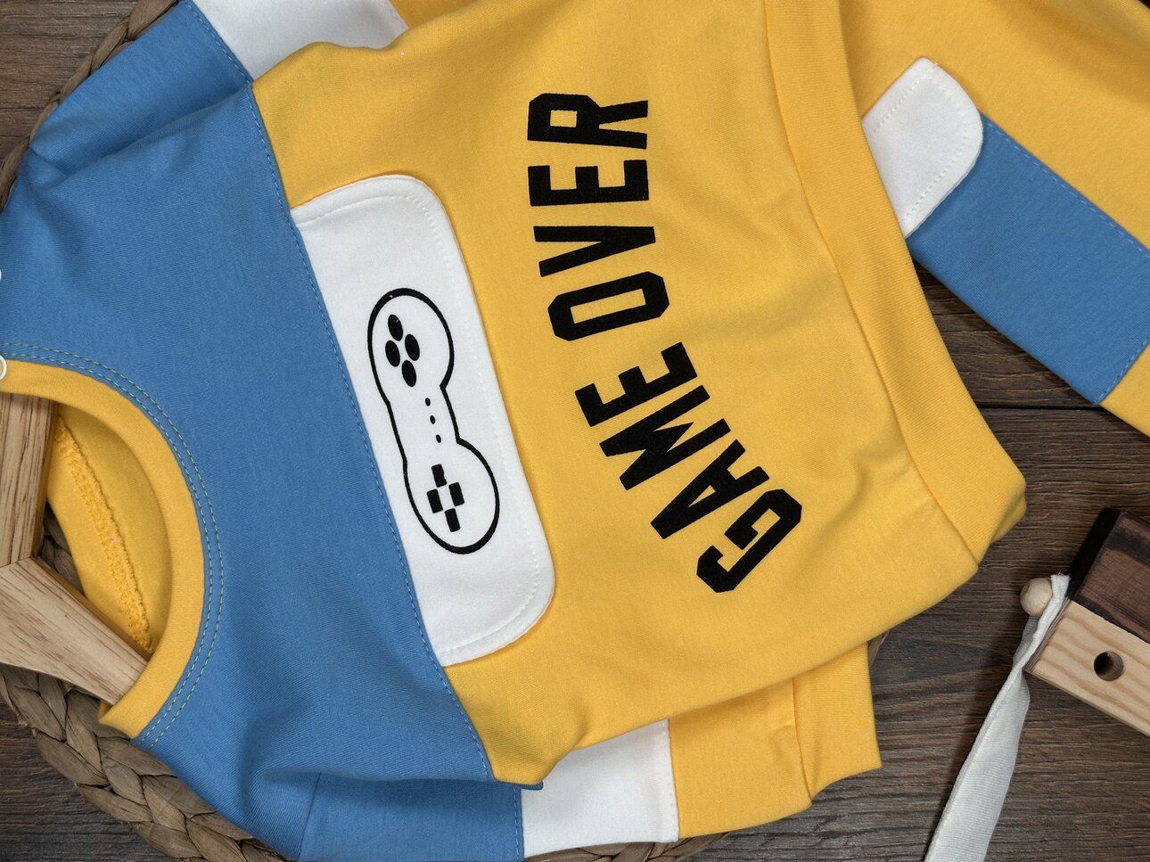 Pamuklu Game Over Yazılı 2li Erkek Bebek  Takım