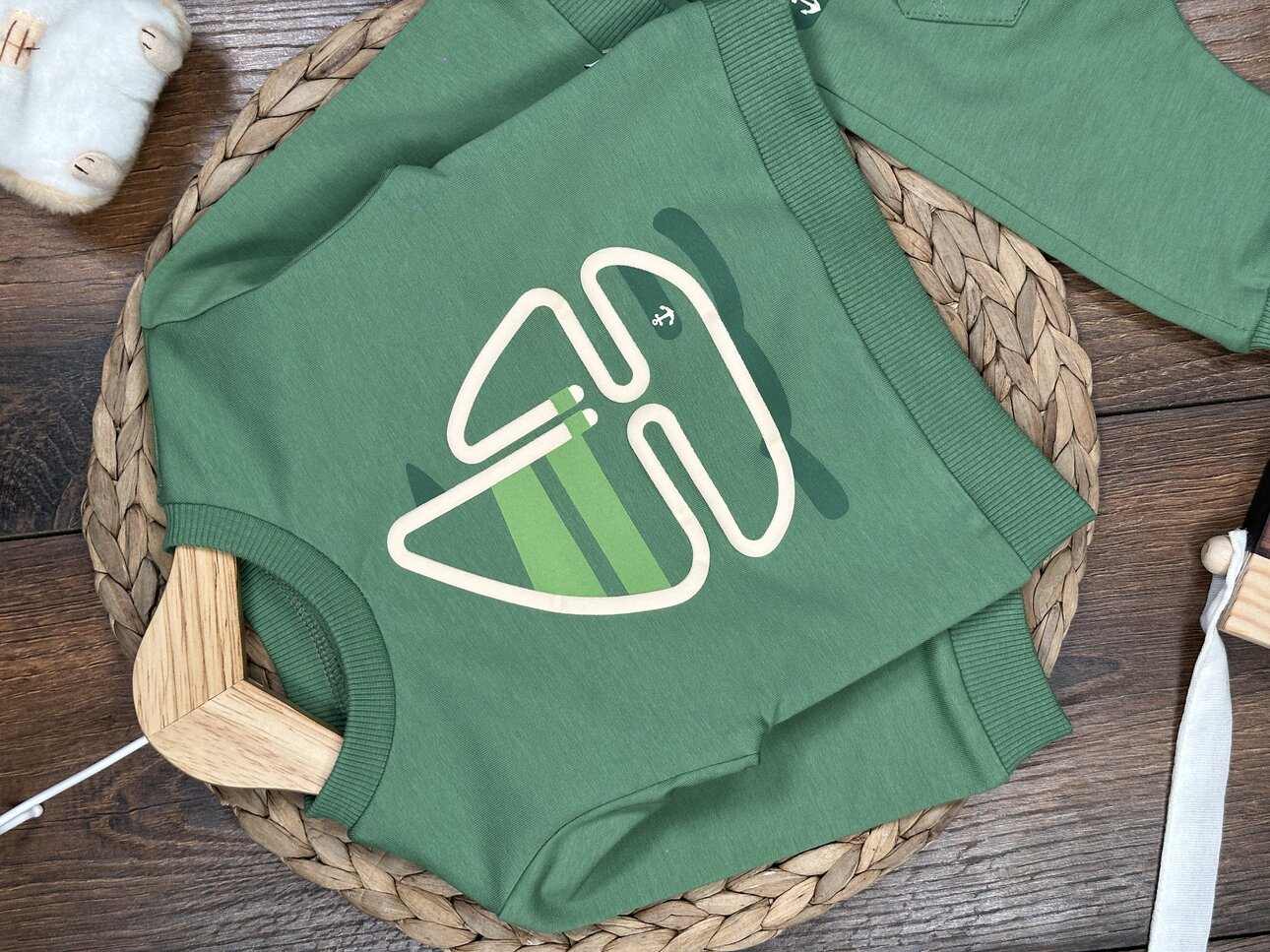 Pamuklu Yelken Detaylı Kanguru Cepli 2li Erkek Bebek Takım