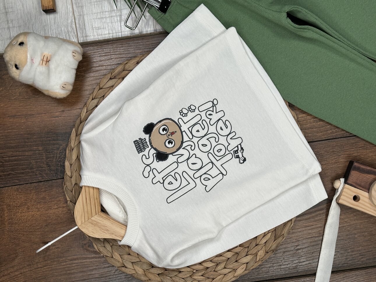 Pamuklu Ayıcık Detaylı Pijama 2li Kız Bebek Takım