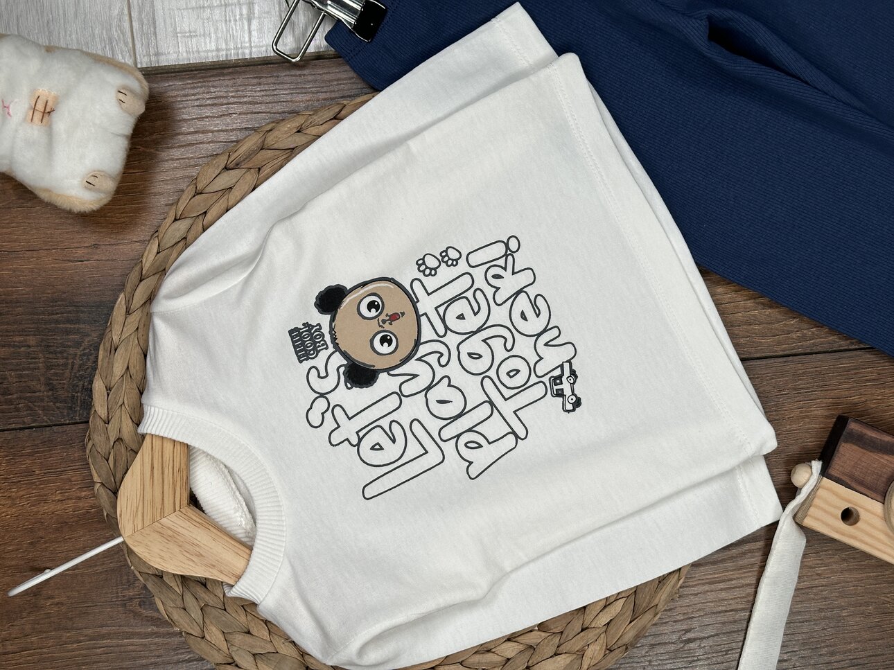 Pamuklu Ayıcık Detaylı Pijama 2li Kız Bebek Takım