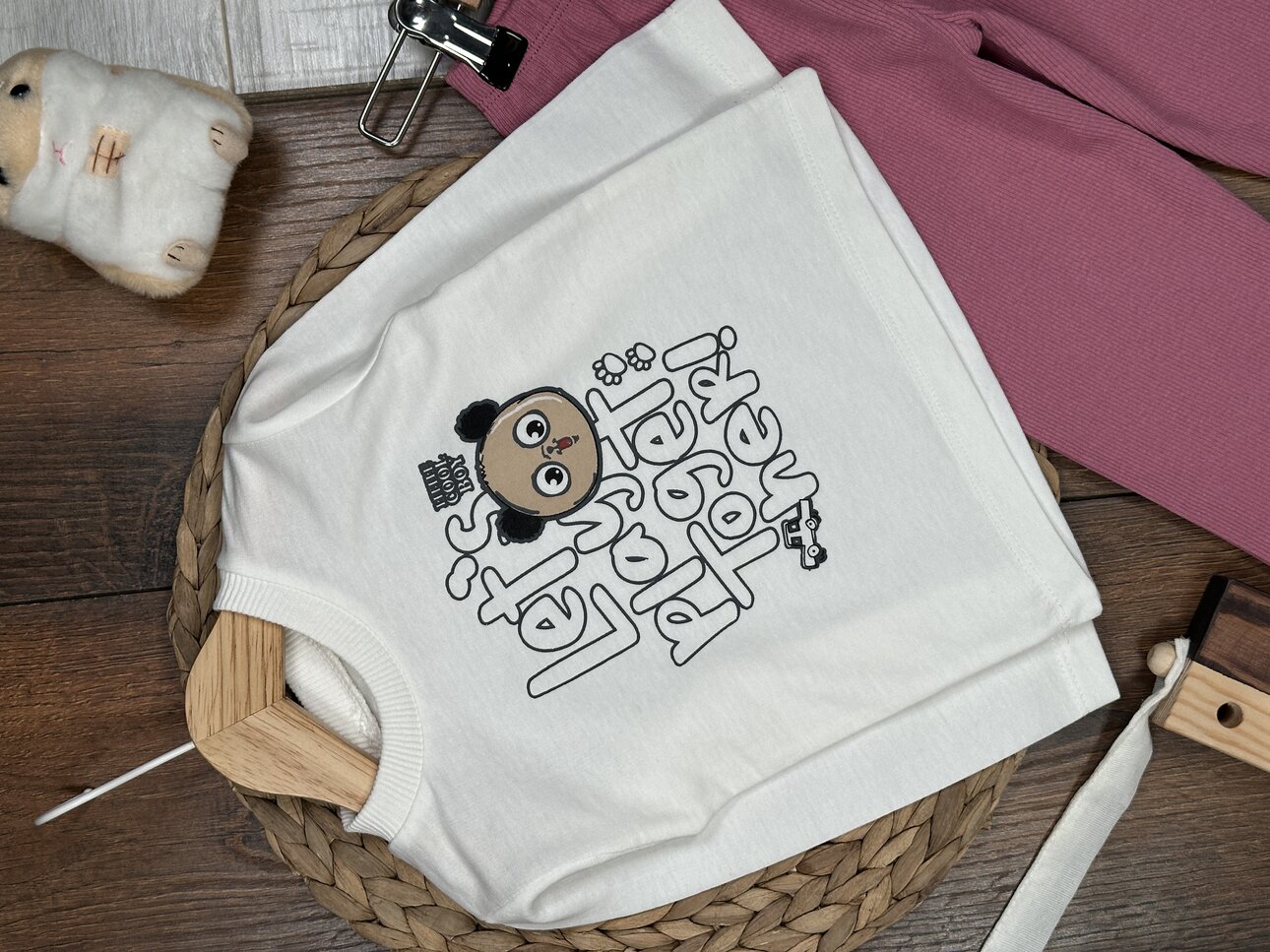 Pamuklu Ayıcık Detaylı Pijama 2li Kız Bebek Takım