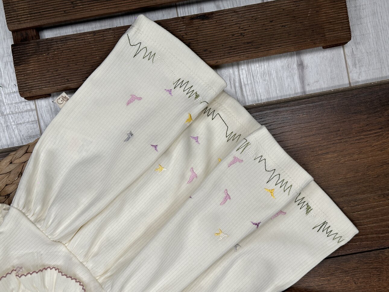 Pamuklu Kuş Desenli Kız Bebek Elbise