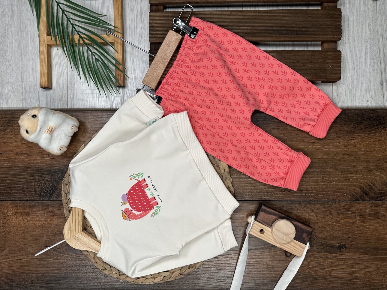 Pamuklu kamplumbağa Detaylı 2li Kız Bebek Takım