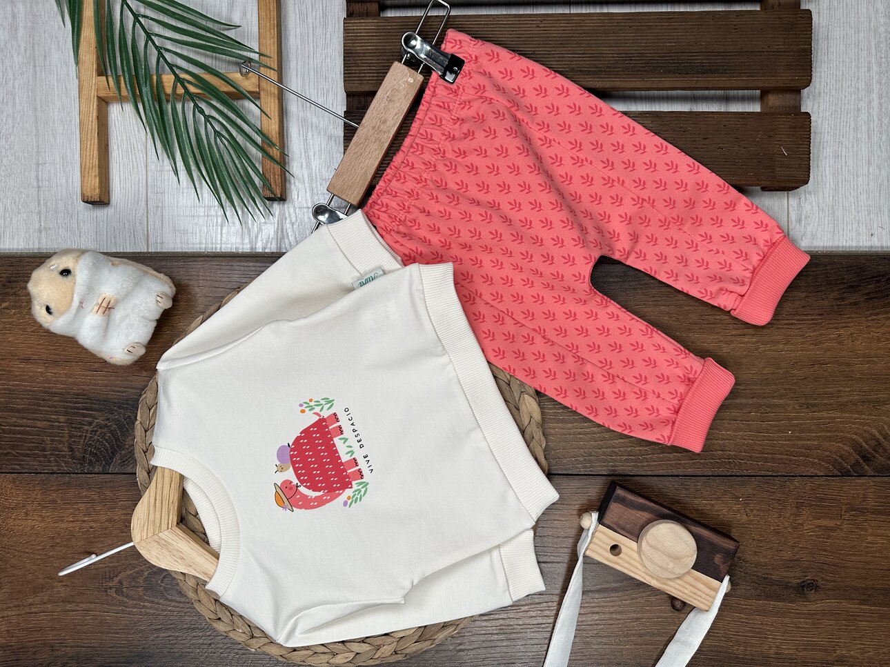 Pamuklu kamplumbağa Detaylı 2li Kız Bebek Takım