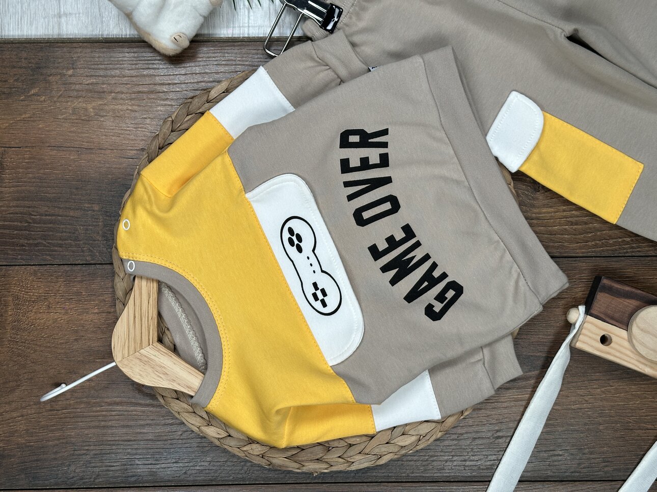 Pamuklu Game Over Yazılı 2li Erkek Bebek  Takım