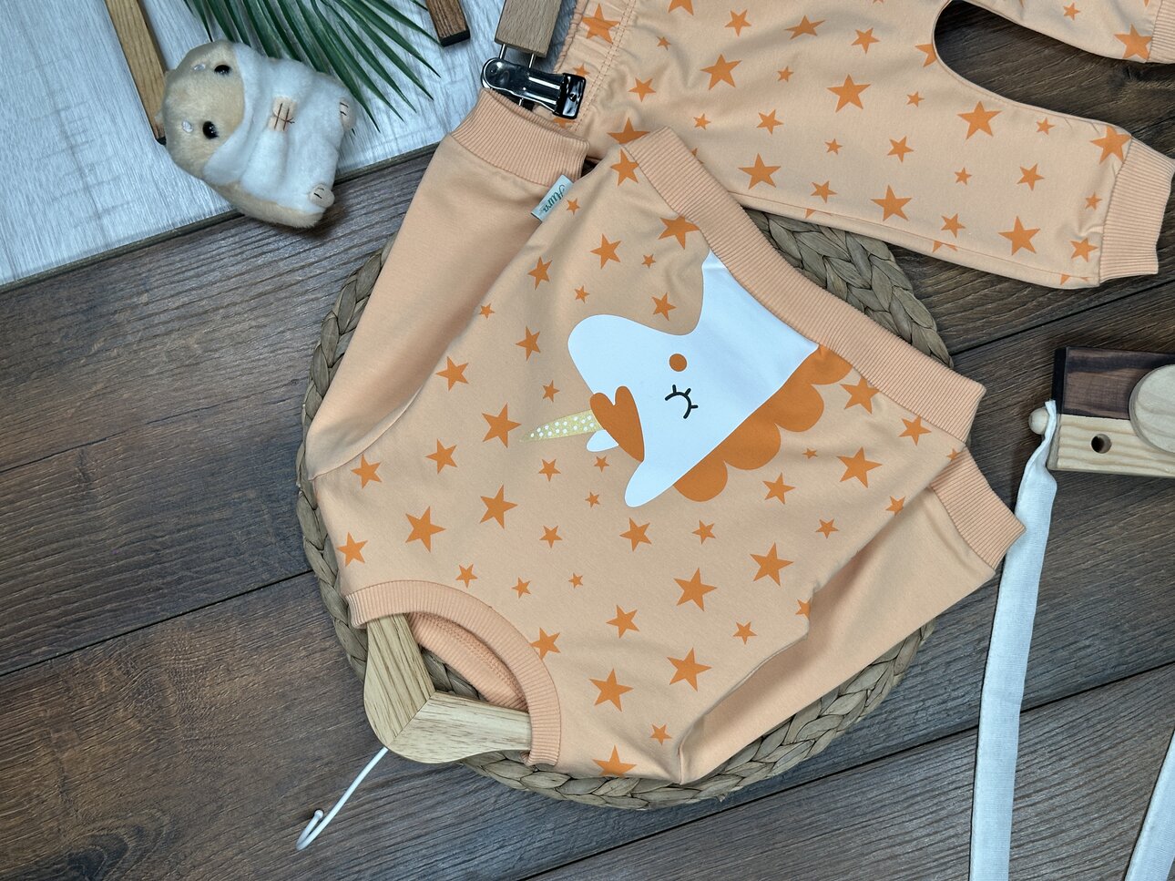 Pamuklu Yıldız Detaylı  2li Kız Bebek Takım