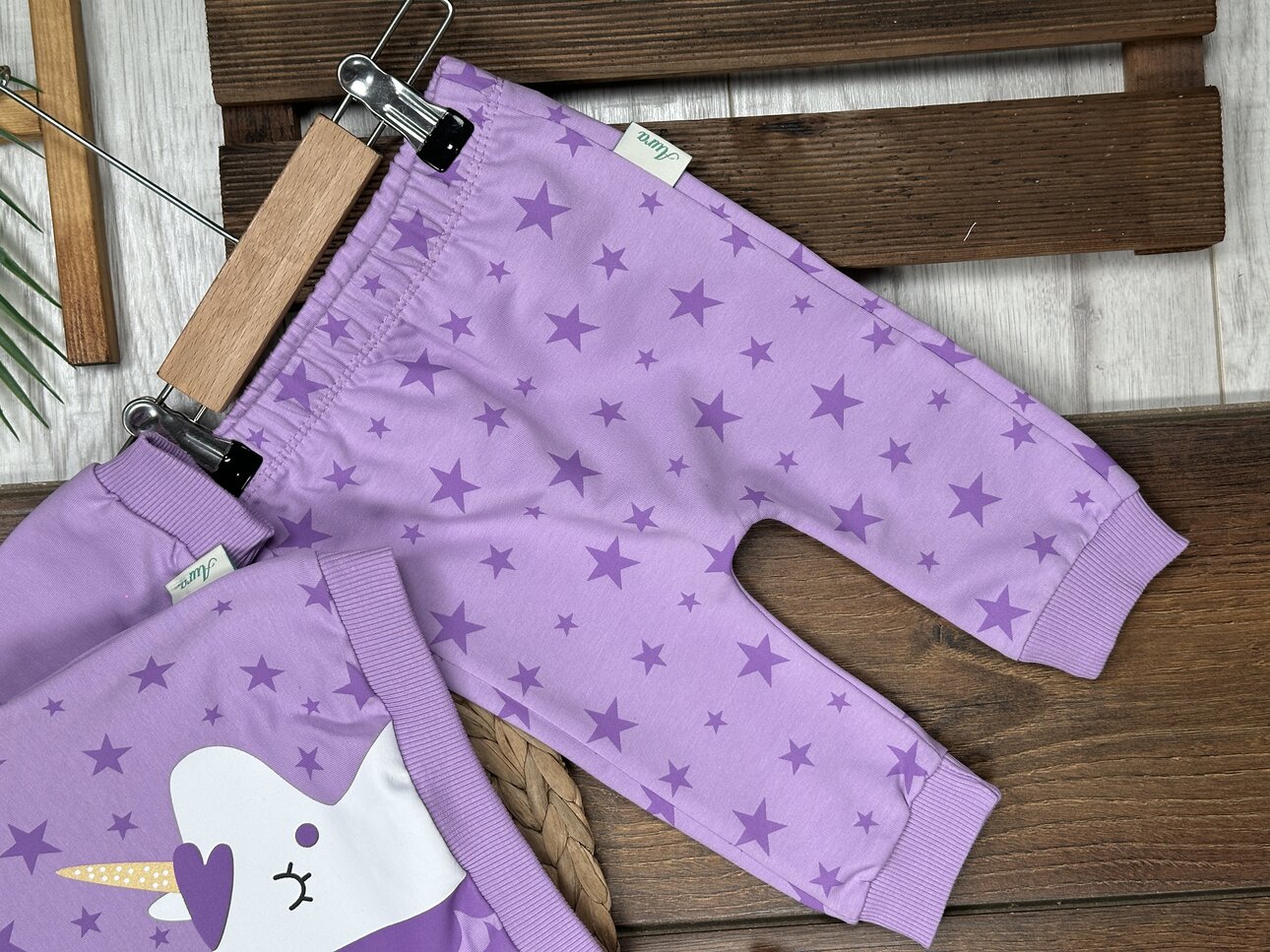 Pamuk Yıldız Desenli Kız Bebek 2li Takım