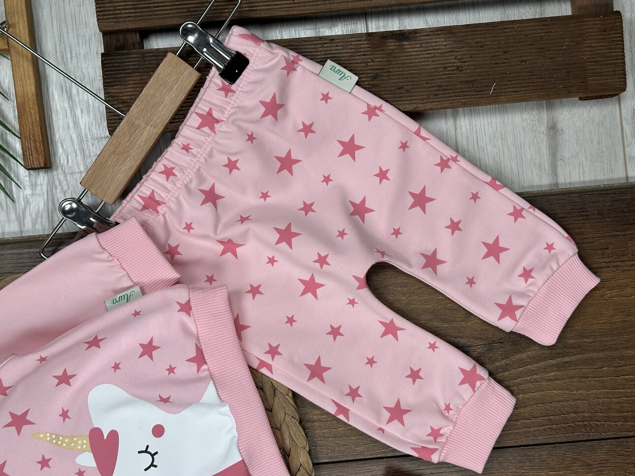 Pamuk Yıldız Desenli Kız Bebek 2li Takım