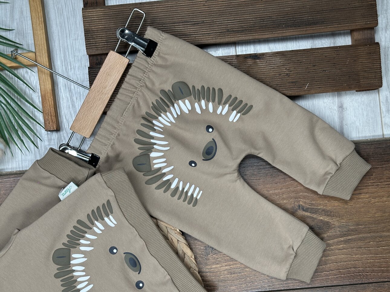 Pamuklu Kirpi Detaylı 2li Erkek Bebek Takım