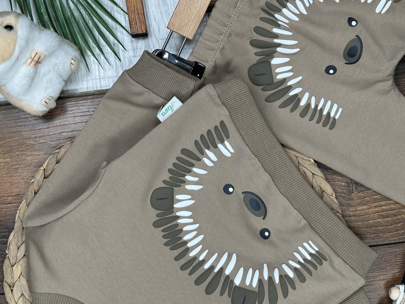 Pamuklu Kirpi Detaylı 2li Erkek Bebek Takım