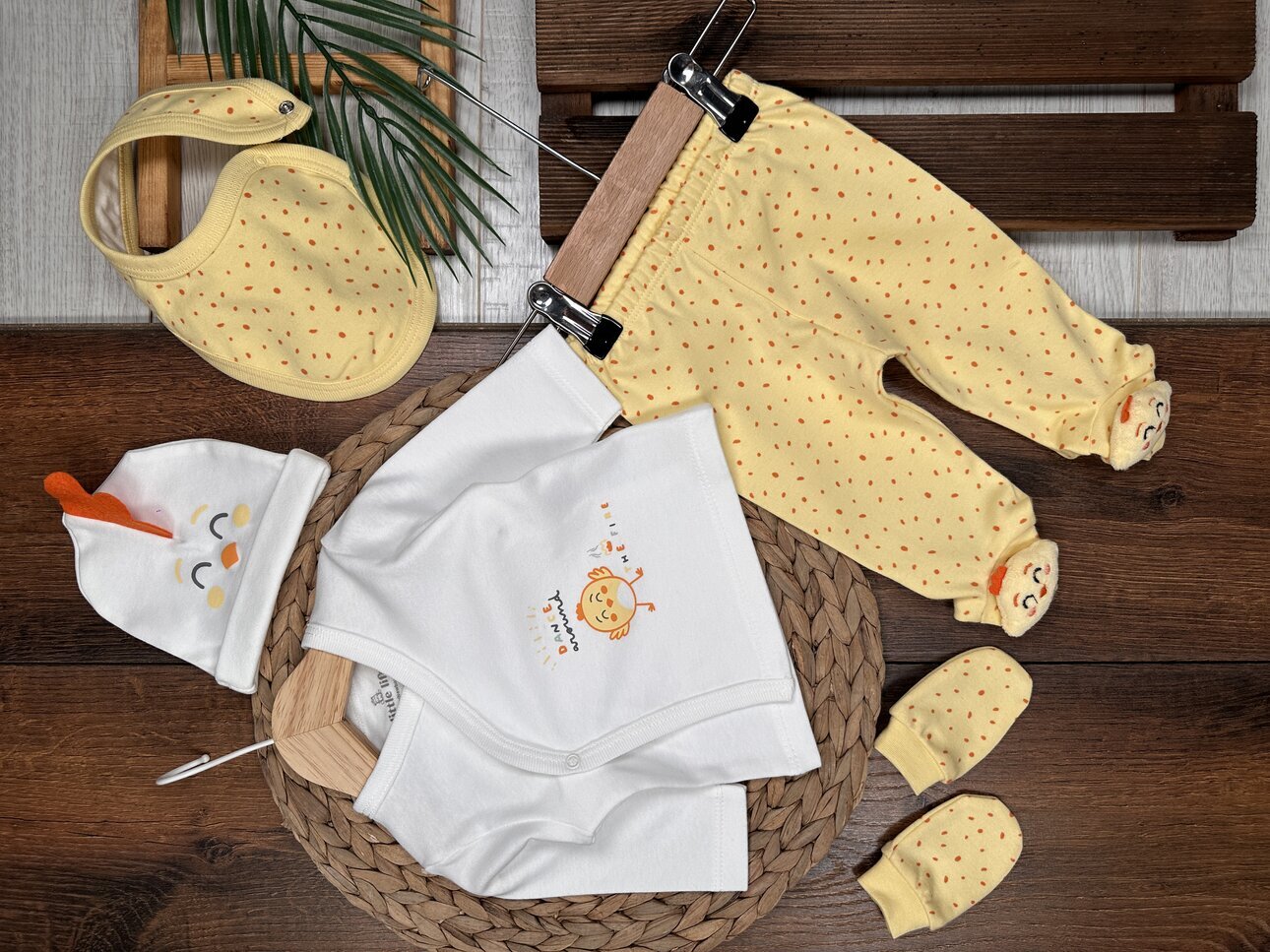 Pamuklu Oyuncaklı Civciv Detaylı  5li Erkek Bebek Hastane Çıkışı