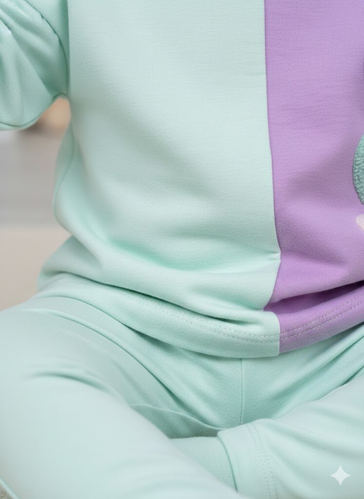 Pamuklu Kalp Nakışlı 2li  Penye Kumaş Kız Bebek Takım