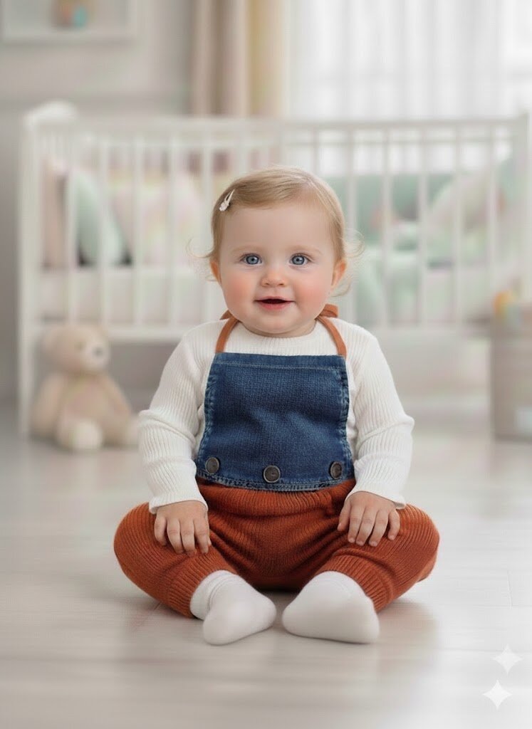 Pamuklu Triko Kot Detaylı 2li Kız Bebek Takım