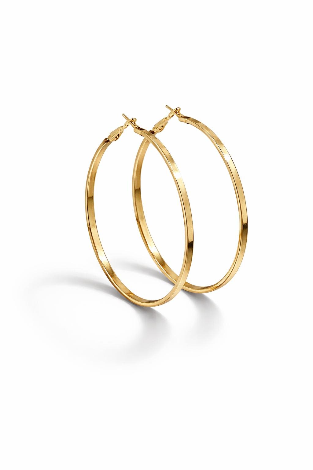 Gold Renk Büyük Halka Küpe 66