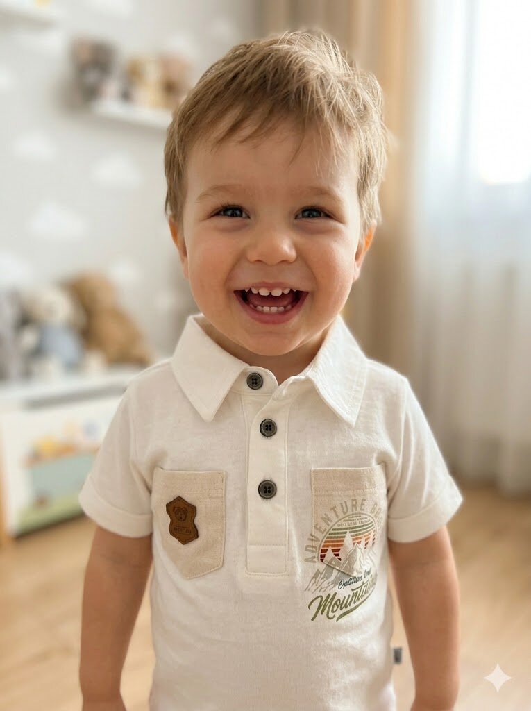 Pamuklu  gömlek yaka Düğmeli Erkek Bebek Takım