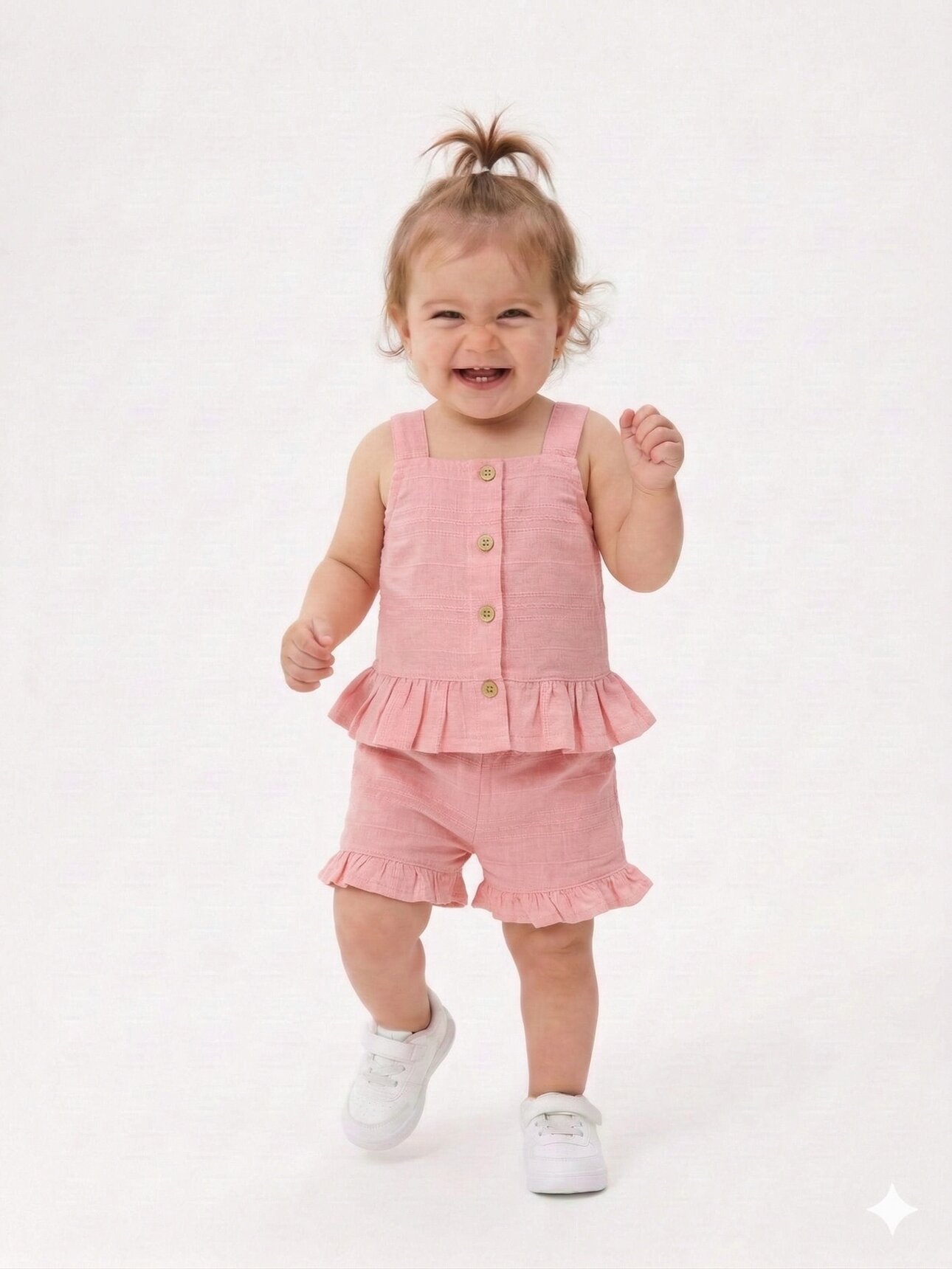 Organik Pamuklu Keten Kız Çocuk 2li Takım Kız Bebek 2li Takım