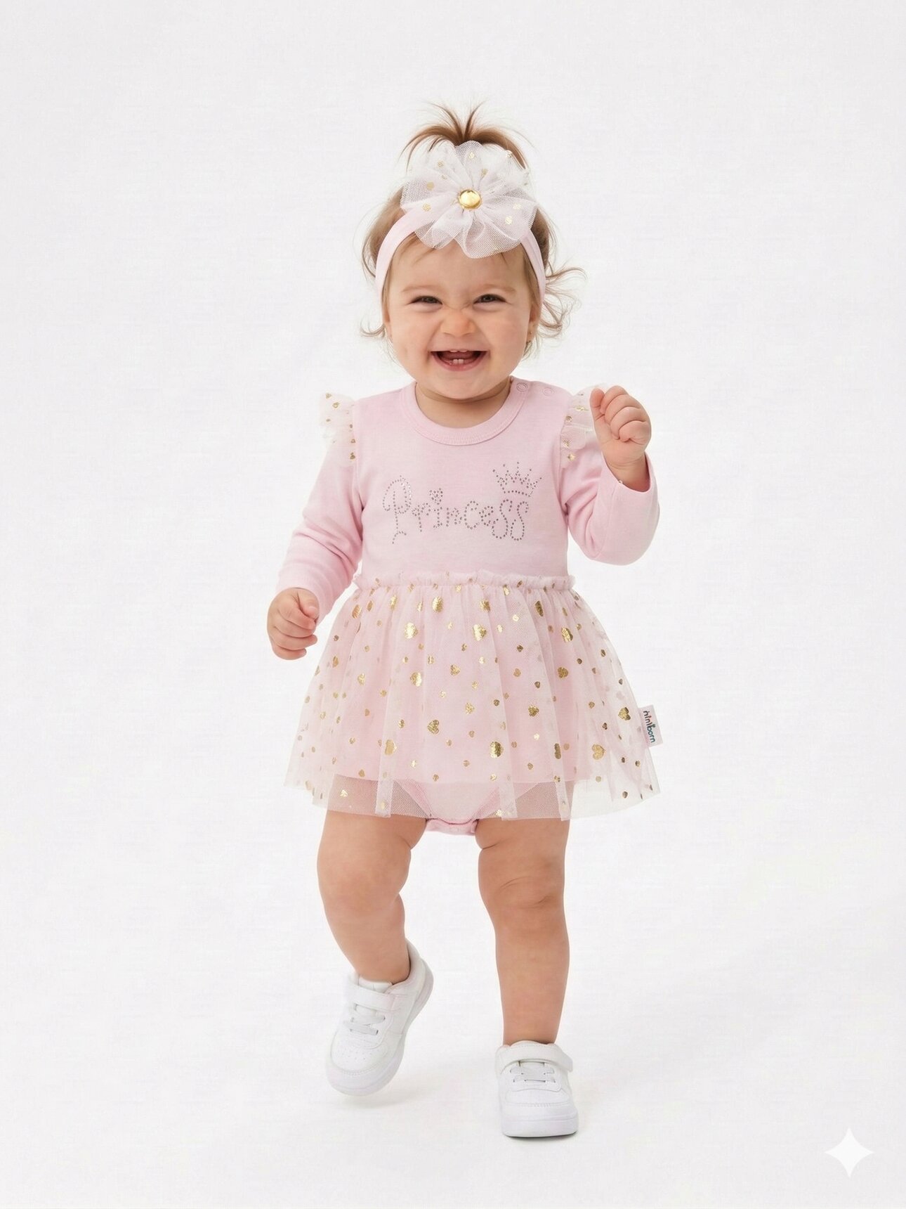 Pamuklu Prenses İşlemeli Dantelli Kız Bebek Elbise